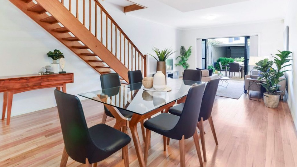 Interior of modern dining area in a house